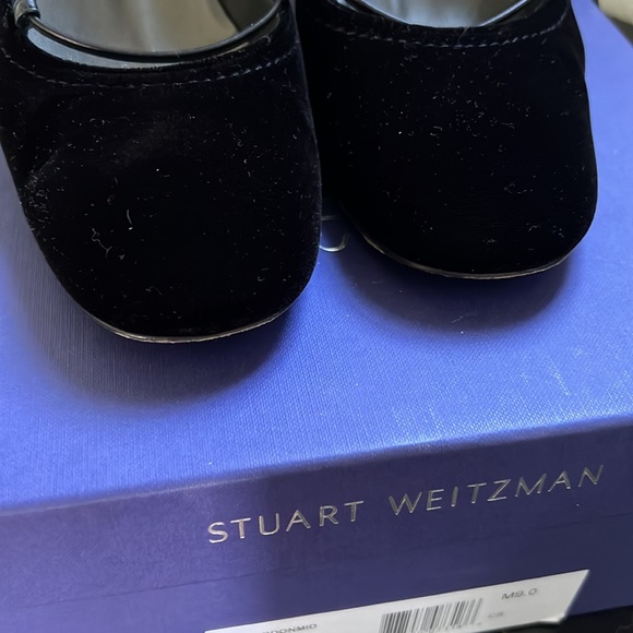 Stuart Weitzman Cordon mid heal black velvet lace ups - Picture 6 of 11